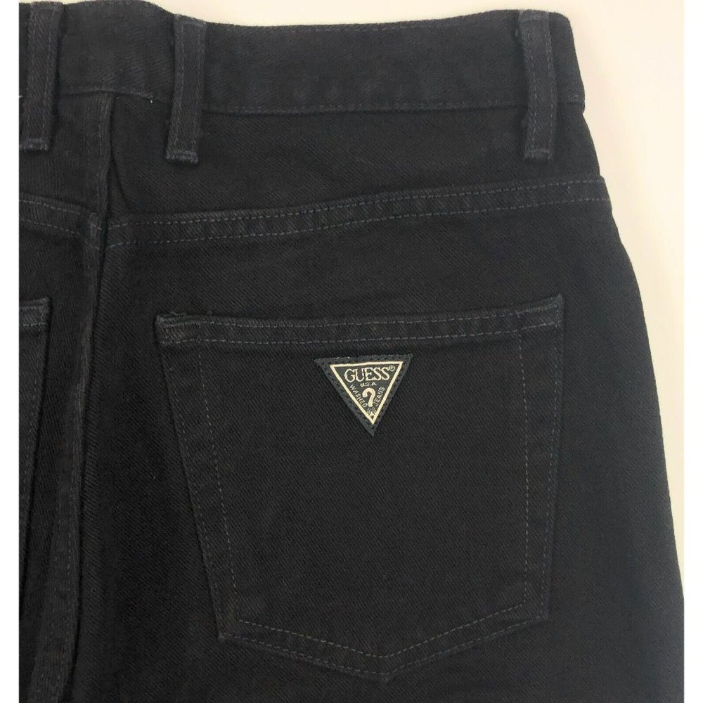 Guess 050 Original Women 24 Short Classic Fit VTG High Waist 90s Black Mom Jeans - Picture 11 of 11